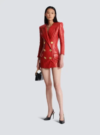 Short quilted leather dress