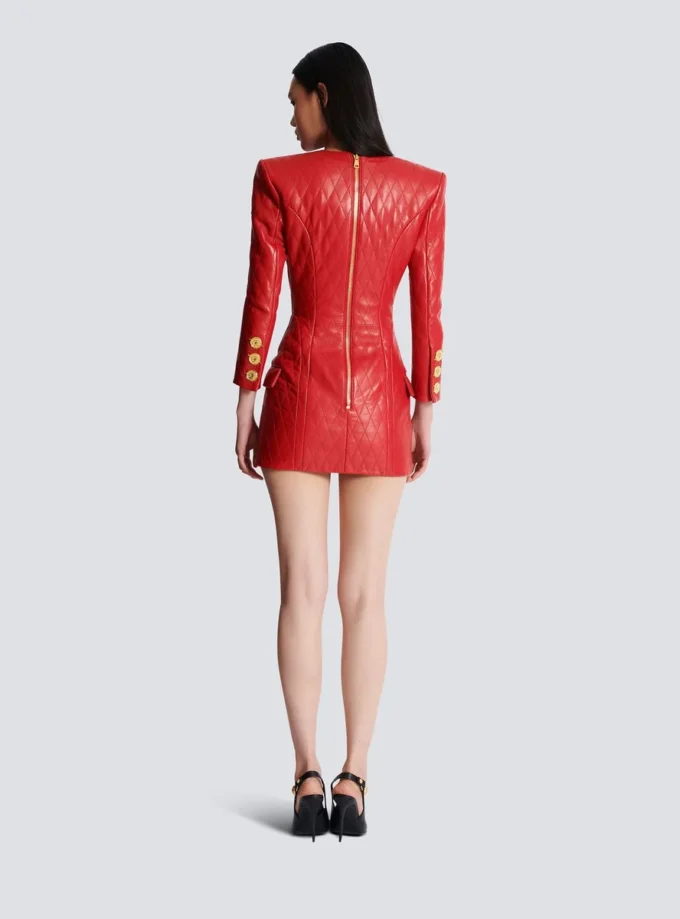 Short quilted leather dress Short quilted leather dress