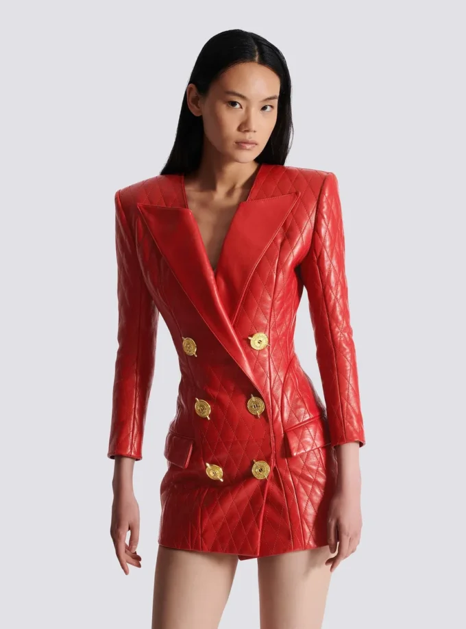 Short quilted leather dress Short quilted leather dress