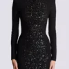 Short sequin dress in crocodile knit Short sequin dress in crocodile knit
