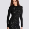 Short sequin dress in crocodile knit Short sequin dress in crocodile knit