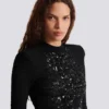 Short sequin dress in crocodile knit Short sequin dress in crocodile knit