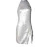 Short sequinned halterneck dress