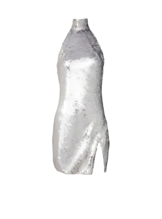 Short sequinned halterneck dress