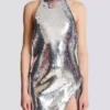 Short sequinned halterneck dress