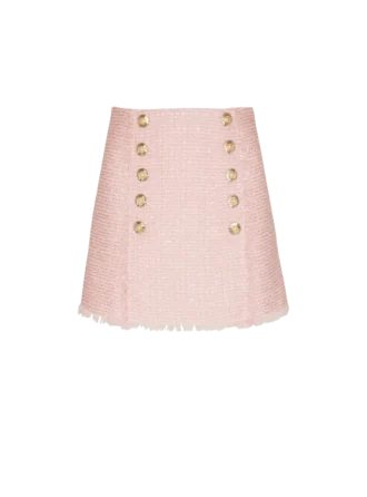 Short sequinned tweed skirt
