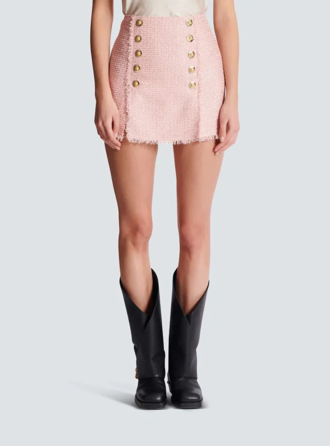 Short sequinned tweed skirt Short sequinned tweed skirt