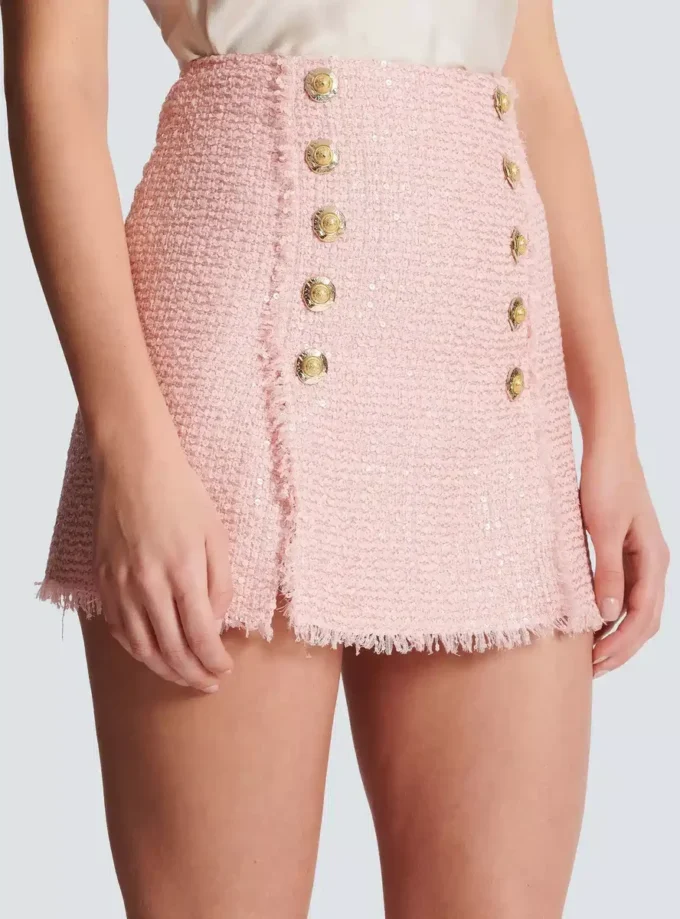 Short sequinned tweed skirt Short sequinned tweed skirt
