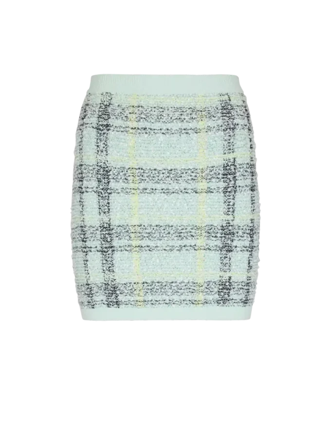 Short skirt in glitter plaid tweed Short skirt in glitter plaid tweed