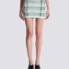 Short skirt in glitter plaid tweed Short skirt in glitter plaid tweed