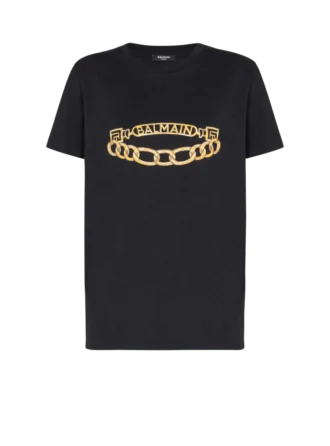 Short-sleeved Balmain Chain print T-shirt