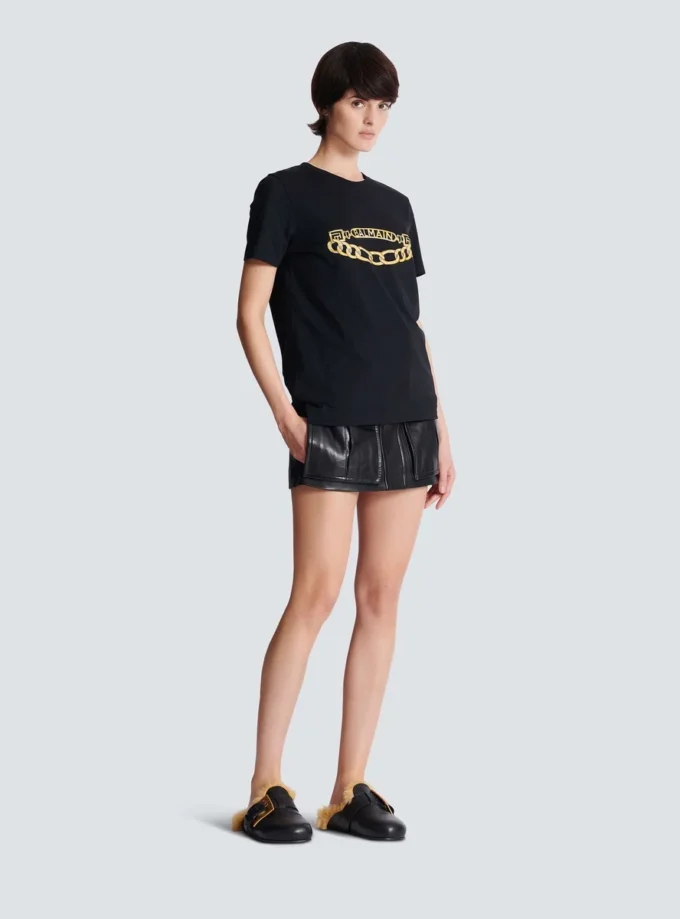 Short-sleeved Balmain Chain print T-shirt Short-sleeved Balmain Chain print T-shirt