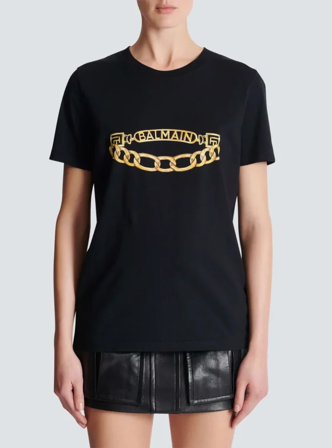 Short-sleeved Balmain Chain print T-shirt Short-sleeved Balmain Chain print T-shirt