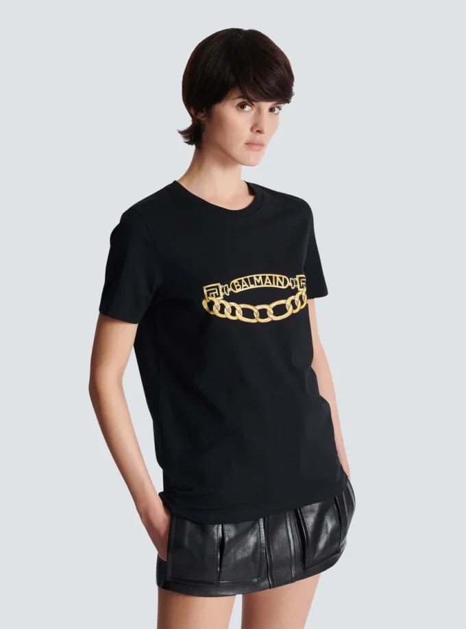 Short-sleeved Balmain Chain print T-shirt Short-sleeved Balmain Chain print T-shirt