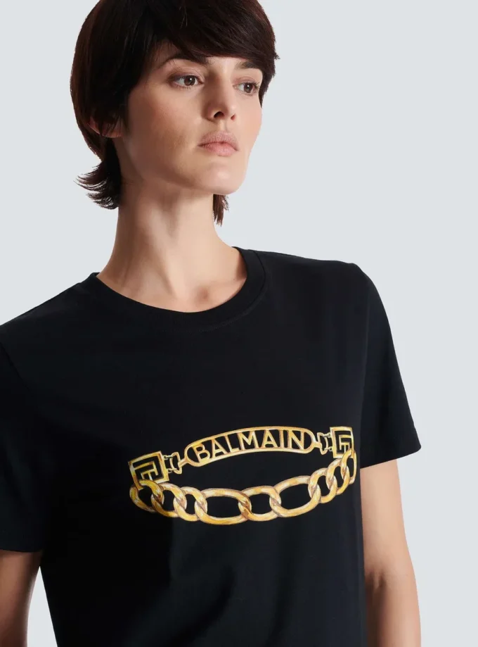 Short-sleeved Balmain Chain print T-shirt Short-sleeved Balmain Chain print T-shirt
