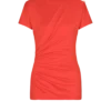 Short-sleeved draped jersey T-shirt