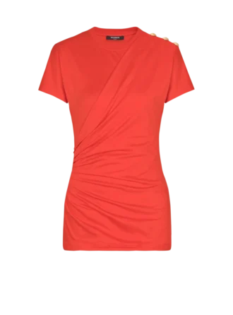 Short-sleeved draped jersey T-shirt Short-sleeved draped jersey T-shirt
