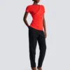 Short-sleeved draped jersey T-shirt