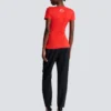 Short-sleeved draped jersey T-shirt