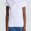 Short-sleeved draped jersey T-shirt