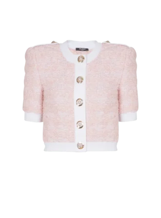 Short-sleeved knit cardigan Short-sleeved knit cardigan