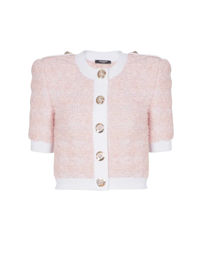 Short-sleeved knit cardigan Short-sleeved knit cardigan