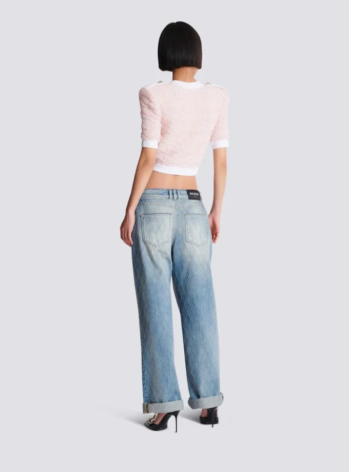 Short-sleeved knit cardigan Short-sleeved knit cardigan