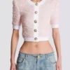Short-sleeved knit cardigan Short-sleeved knit cardigan