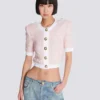 Short-sleeved knit cardigan Short-sleeved knit cardigan