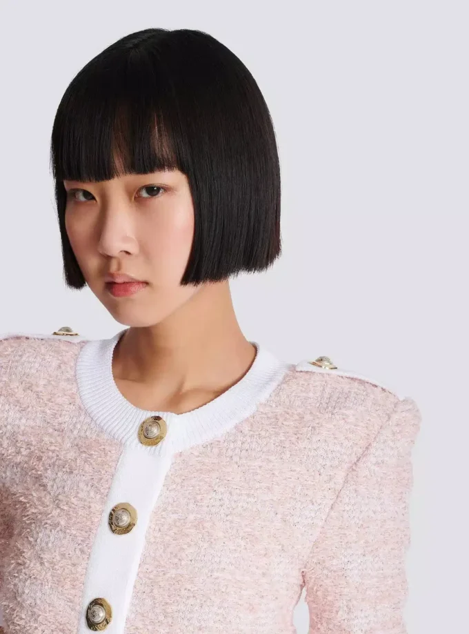 Short-sleeved knit cardigan Short-sleeved knit cardigan