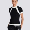 Short-sleeved knit top Short-sleeved knit top