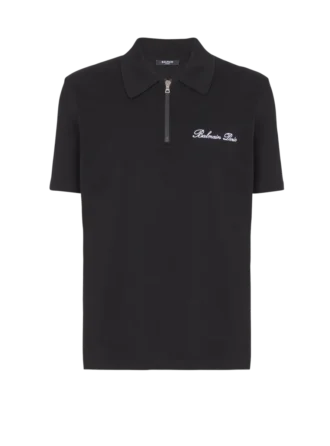 Short-sleeved polo shirt with embroidery