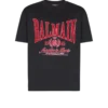 Short-sleeved T-shirt with flocked Balmain College print