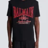 Short-sleeved T-shirt with flocked Balmain College print