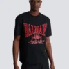 Short-sleeved T-shirt with flocked Balmain College print