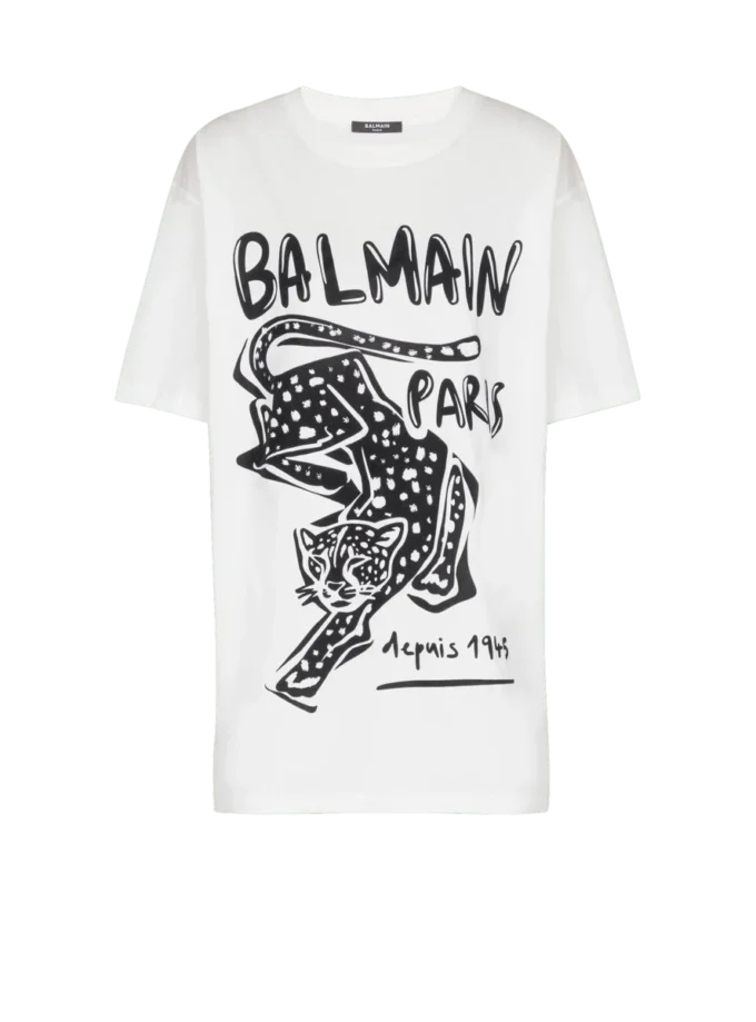 Short-sleeved T-shirt with leopard print Short-sleeved T-shirt with leopard print