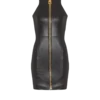 Short sleeveless lambskin dress