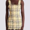 Short strappy dress in glitter tweed Short strappy dress in glitter tweed