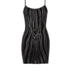 Short strappy dress in zebra-print velvet