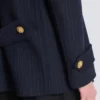 Short striped wool pea coat Short striped wool pea coat