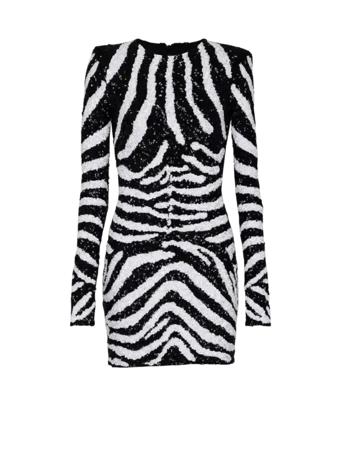 Short two-tone zebra sequin dress Short two-tone zebra sequin dress