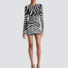 Short two-tone zebra sequin dress Short two-tone zebra sequin dress