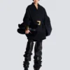 Short wool wrap coat