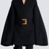 Short wool wrap coat