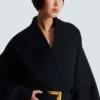 Short wool wrap coat