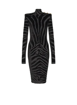 Short zebra-print velvet dress Short zebra-print velvet dress
