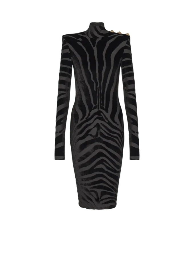 Short zebra-print velvet dress Short zebra-print velvet dress