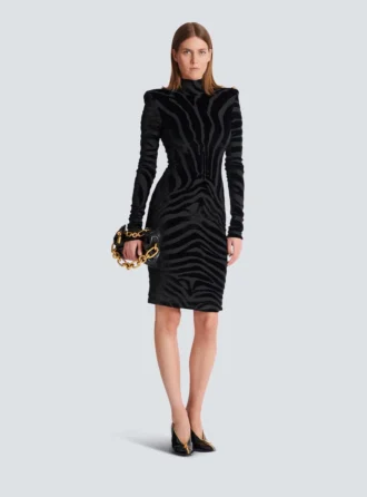 Short zebra-print velvet dress Short zebra-print velvet dress
