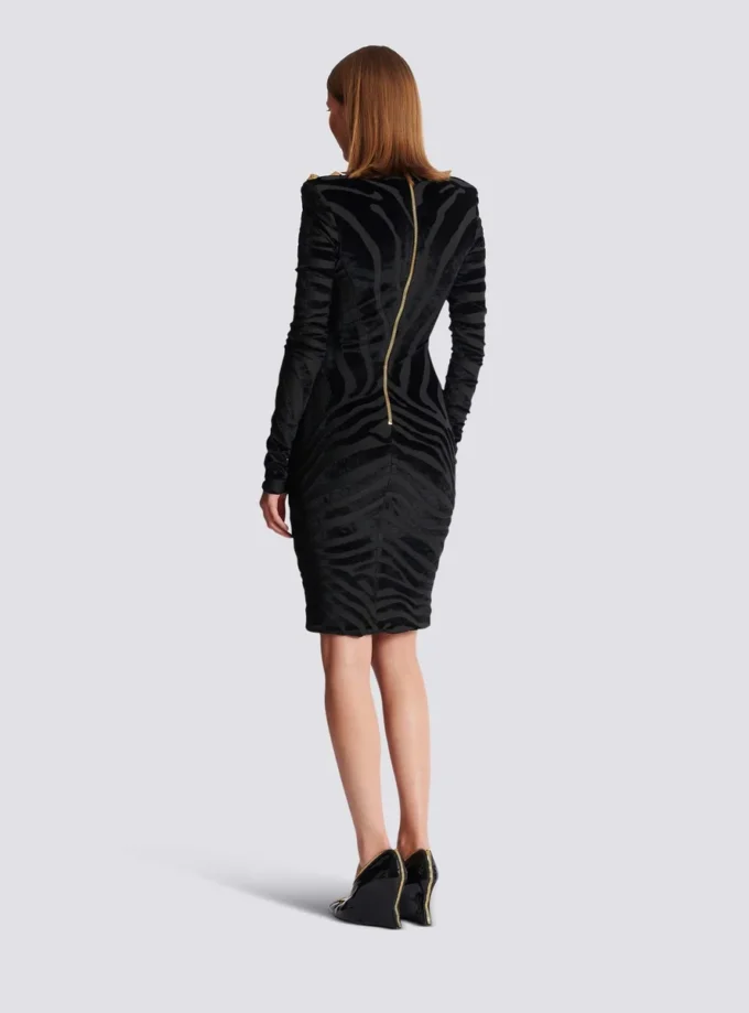 Short zebra-print velvet dress Short zebra-print velvet dress