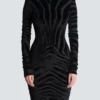 Short zebra-print velvet dress Short zebra-print velvet dress